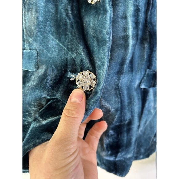 Vintage Y2K Cache Crushed Velvet Velour Blazer Jacket Grunge Festival - Picture 2 of 7